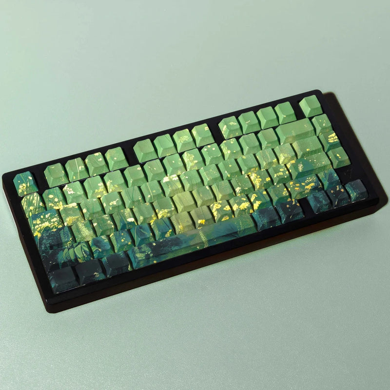 Jaycomia PBT Keycaps 131-Key Cherry Profile Green ISO/ANSI Multi-Language Model