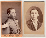 c1880 Maine Militia Uniform CDV Pair Skowhegan Bridge Photographer Model