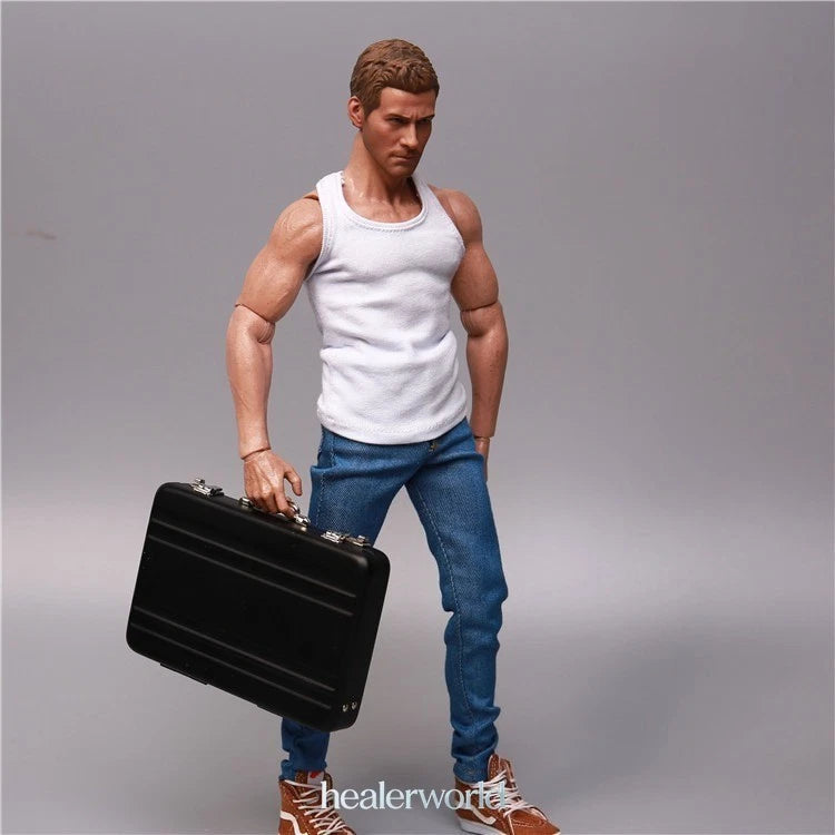 1/6 Black Metal Portable Suitcase 12" Action Figure Model Model