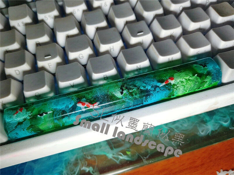 Hand Made Koi Fish Resin Key Cap 6.25U Spacebar 1pc Custom Mechanical Keyboard Model