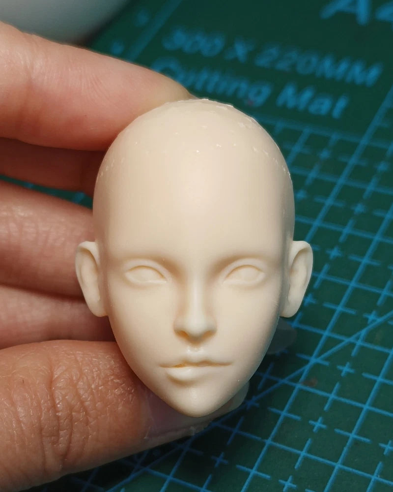 1/6 Scale Unpainted Bite Lips Bunny Girl Head Carving Sculpt Model Toys Model