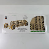 UGears U-9 Grand Prix Car 3D Wooden Puzzle Mechanical Model 348 Pieces Sealed Model