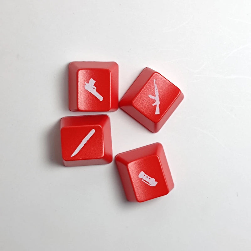 4Pcs/Set ABS OEM R4 Key Caps Red Keycaps Translucent Keycaps Keyboard Accessory Model