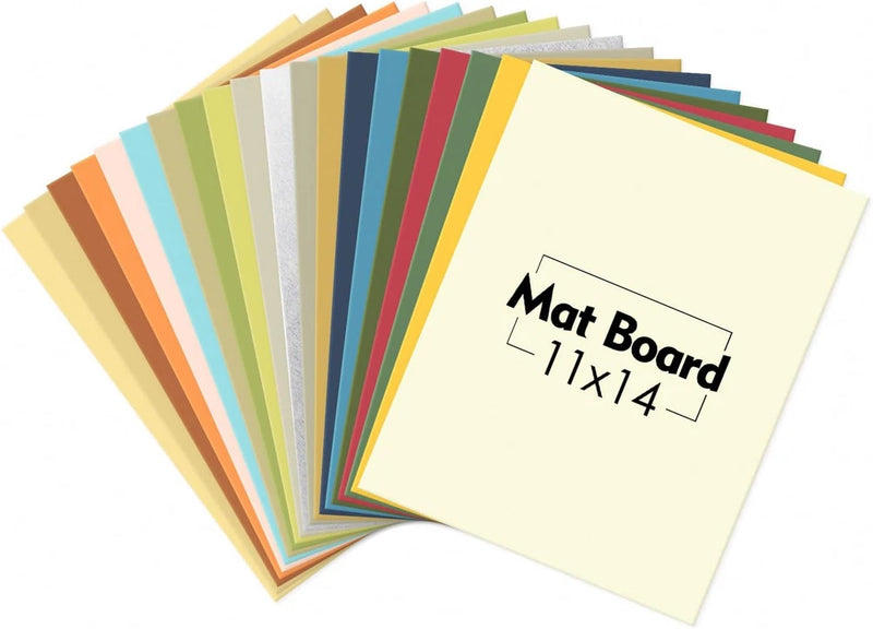 Mat Board Center 20 Pack 11X14 Uncut Matte Boards, Assorted Colors Model