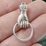 Hand Holding Ring Connector, Silver Customizable Charm Holder, Versatile 2-Pack Charms
