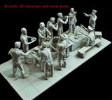 Ww2 Scene of German Army Dinner During 1/35 Resin Figures Model Kit Unpainted Model
