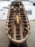 1/36 Scale Wooden Gunboat Model Building Kit DIY Assembly Naval Ship Craft Decor Model
