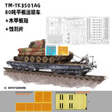 T-MODEL TK3501AG 1/35 German 80ton Type SSYMS Flatcar Schwerer Platformwagen Model