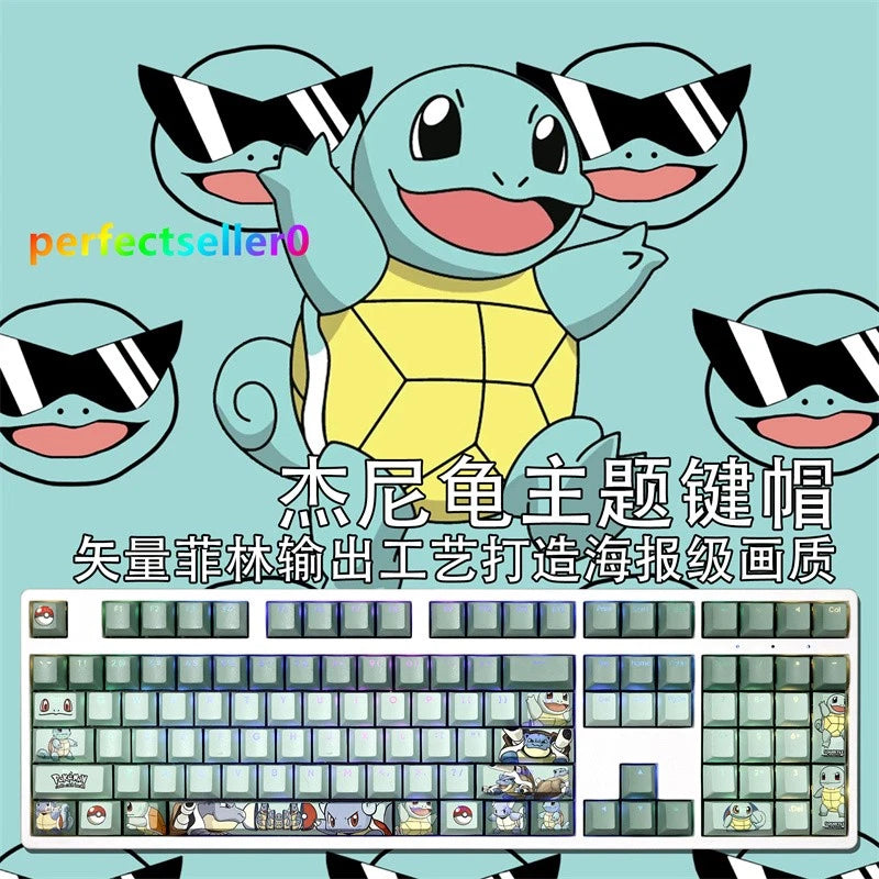 Anime Squirtle PBT Translucent Keycap 108 Keys Sublimation For Cherry MX Keypads Model