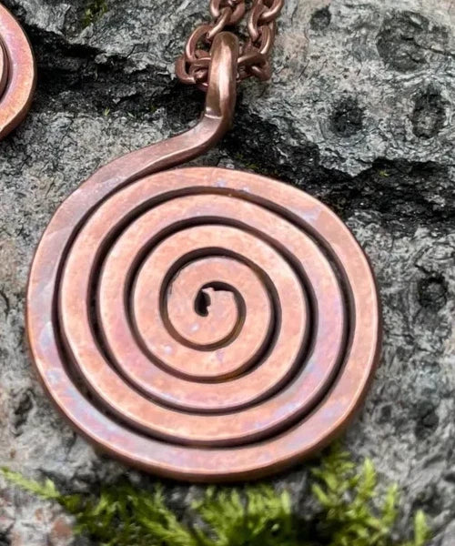 1 Pc Pure Copper Healing Spiral Pendant Locket, Jewelry, Spiritual Kriya Charms