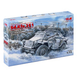 ICM 72441 Scale model kit 1:72 SdKfz 261 WWII German radio communication vehicle Model