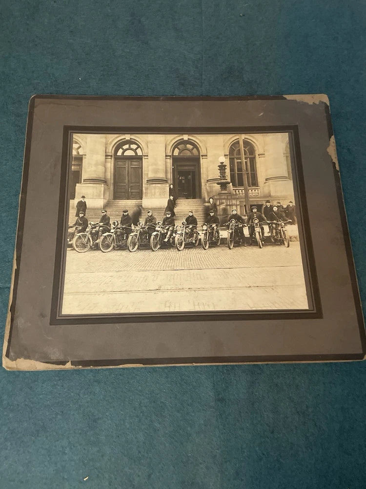 Antique Group Of Motorcycles In Seattle Post Office Washington Photo On Board Model