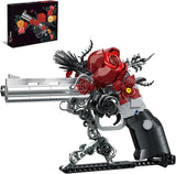 Gothic Rose Revolver 631pc Mechanical Floral Model Kit Punk Guns & Petals Decor Model