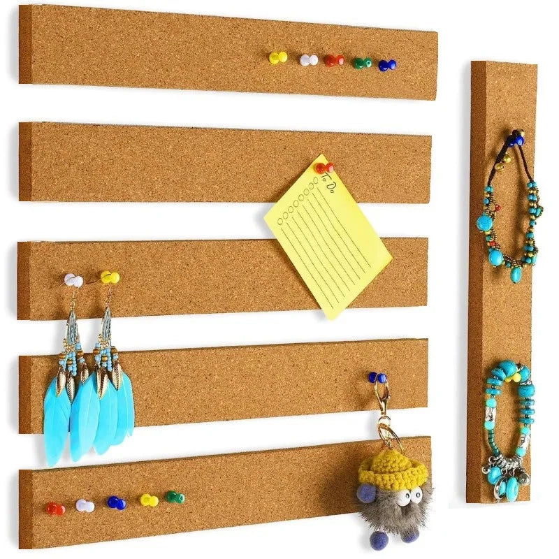 3pc Self Adhesive Cork Board Strips Wall Bulletin Memo Photo Pin Board Model