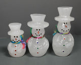 Zuni Fetish Snowman Family Eugene Bowekaty carvings xmas display Model