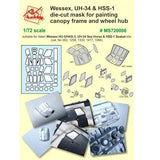 Mask Helicopter Wessex Hu-5 has-3 uh-34 hss-1 Seabat Dan Models MS720008 1:72 Model