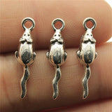 Free Ship 320 Pcs Antique Silver mouse Charms Pendant 24x6MM B11956 Charms
