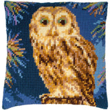 Vervaco stamped cross stitch kit cushion "Owl", 40x40cm, DIY Model