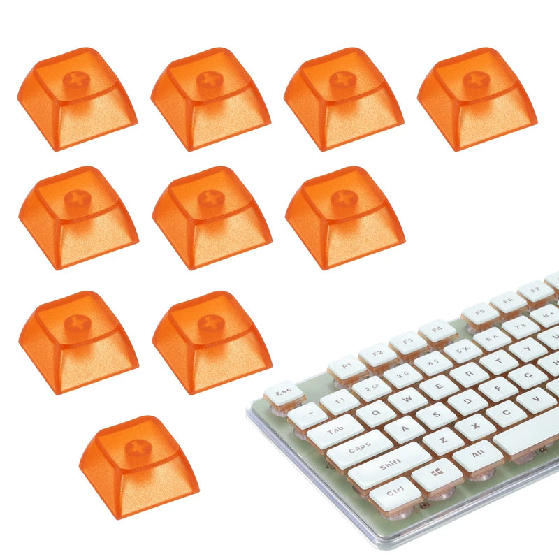 10Pcs XDA Profile Keycap Set PBT Mechanical Numeric Keypads, Clear Orange Model