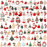 110Pcs Christmas Charms for Jewelry Making Xmas Pendant Charm Necklace Bracelet Charms