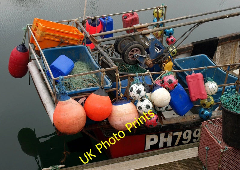 Photo 6x4 Carly Anne, Plymouth Colourful fishing gear on board the boat s c2015 Model
