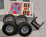 1/24  1/25 Dukes Of Hazzard  General Lee 4x4 Conversion Kit. Decals Tires Wheels Model