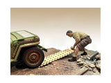 "4X4 MECHANIC" FIGURE 2 W/BOARD FOR 1/18 SCALE MODELS BY AMERICAN DIORAMA 18012 Model