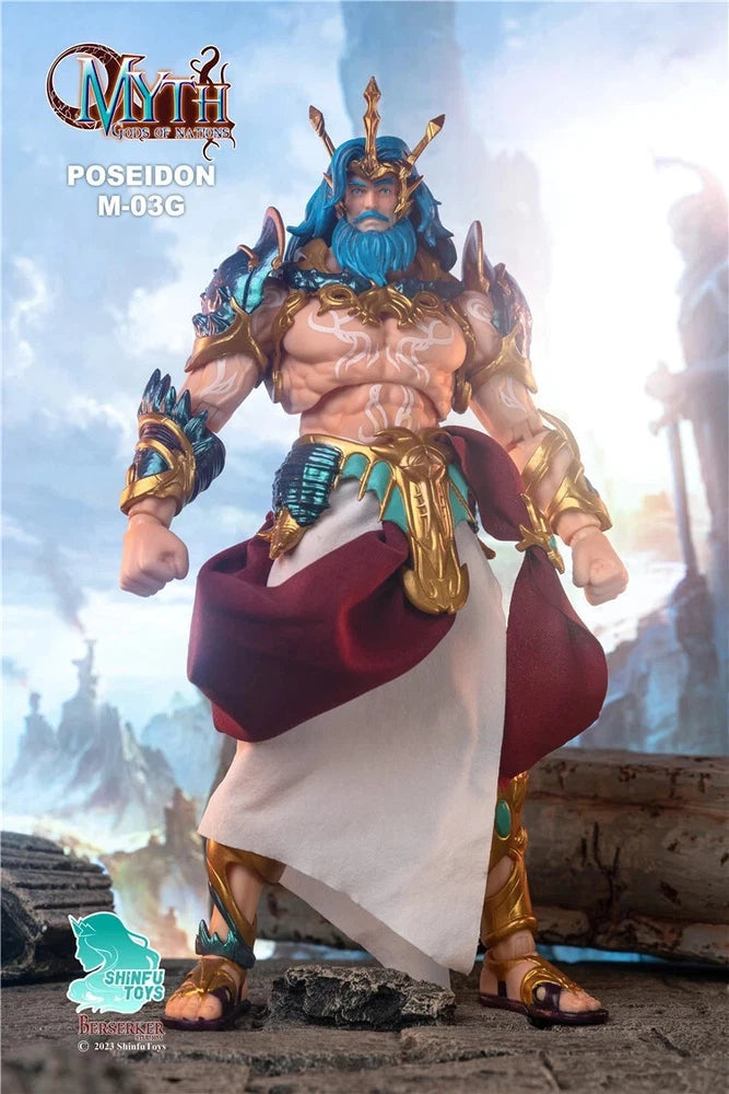 Berserker Studios M03G God Poseidon Figure (Gold Armor Ver.) 1/12 Mythology Model