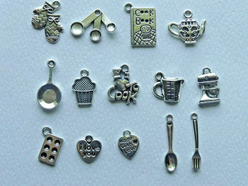 COOK BAKER CHEF COOKING BAKING LOVE TO COOK CHARM PENDANT SET COLLECTION Charms