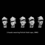 1/35 Heads Wearing Polish Field Cap RESIN FIGURE MODEL KIT Unassembled Unpainted Model