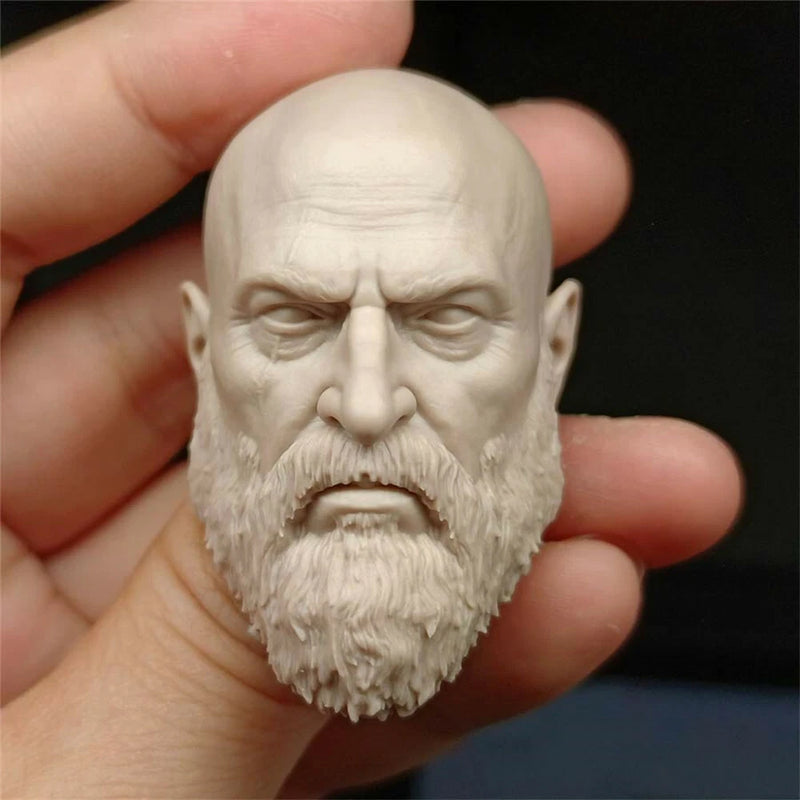 1/6 Ghost of Sparta Kratos Head Sculpt Carved For 12inch Male Action Figure Body Model