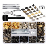Leather Snap Fasteners Kit, 120 Set Metal Snap Buttons Press Studs with 63017 Model