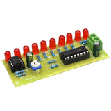 NE555+CD4017 LCD Light Water suite DIY Kits Electronic Water-lamp Module Red Model