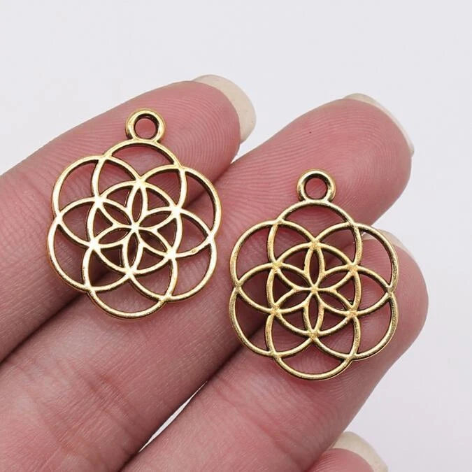 20Pcs 25x20mm Alloy Charm Hollow out Small Flower Charm EF3951 Charms