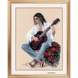 Riolis counted cross stitch Kit Guitarist, DIY Model