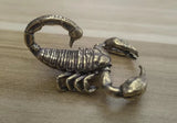 Brass Scorpion Figurine - EDC Desk Pet & Gothic Decor - Antiqued Metal Sculpture Model