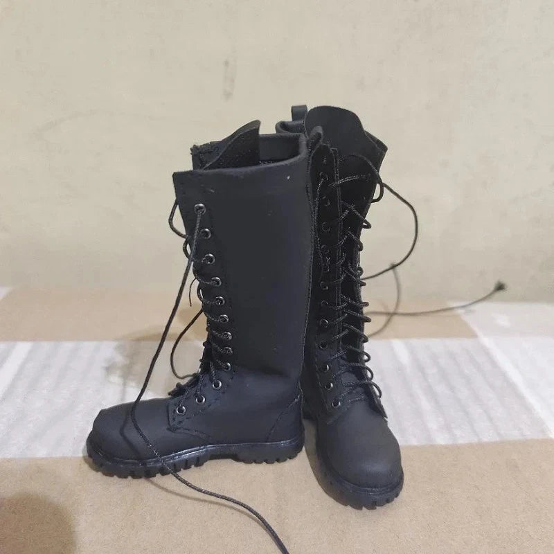 1:6 Male Long Combat Boots Shoes Model Fit 12''Disassembles Feet Male Figure Toy Model