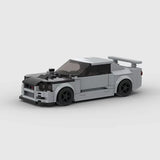 MOC Car Nissan Skyline GT-R R34 Building Block Model Kit Toy Gift 369 Pcs Model
