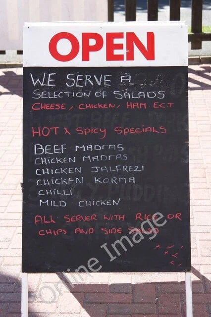 Photo 6x4 Menu board Chapel St Leonards Apart from traditional fish & c2010 Model