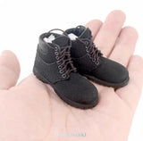 Male Soldier Black Solid Martens Boots Model For 12" Action Figure 1/6 Model