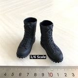 1/6th Black Hollow Combat Boots Model Soldier Accessory for 12'' Action Figure Model