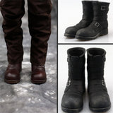 1/6 Scale Pair Brown Black Medium Boots Model Hollow Tank Soldier Combat Boots Model