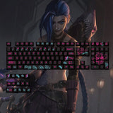 League of Legends Jinx Mechanical Keyboard PBT Keycaps 123 Keys Cherry MX High Model