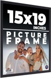 15x19 Frame Black Real Wood Picture Frame Width 0.75 inches | Interior Frame Dep Model