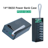 USB 14x18650 Battery Case LCD Display Power Bank DIY Kit Charger Box Cell Phone Model