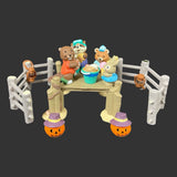 Hallmark Mini Mixed Racoon Bear Beaver Figurines Dock Display& Fence Lot of 10 Model