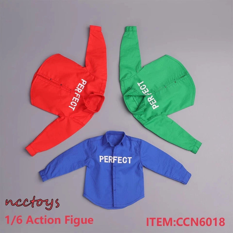 CCN6018 1/6 Unisex Monogrammed Shirt Jacket Model For 12" Action Figure Body Model