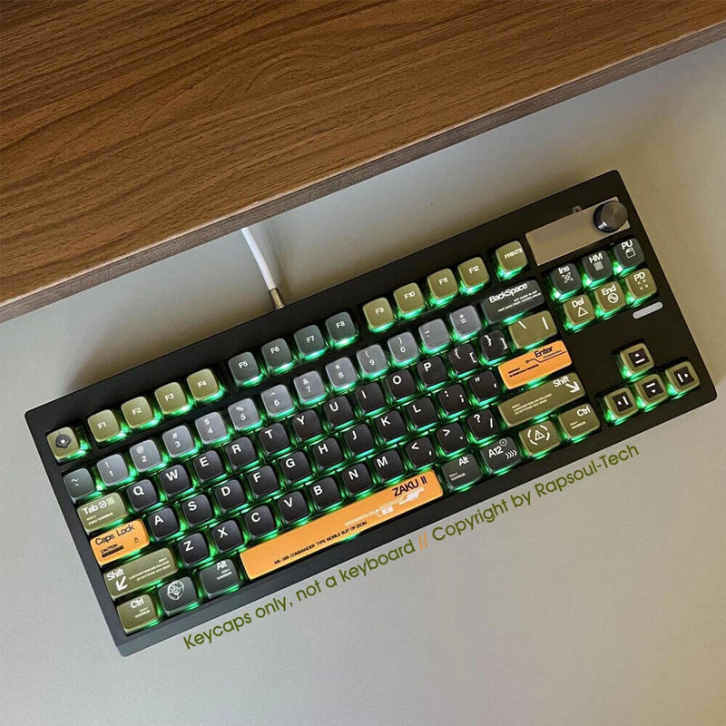 ZAKU GUNDAM PBT Translucent Keycaps Set SAX For Cherry MX Mechanical Keyboards Model