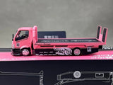 MT 1:64 Pink Custom Tow Flatbed Truck Simon Garage Model Diecast Collect Car Model