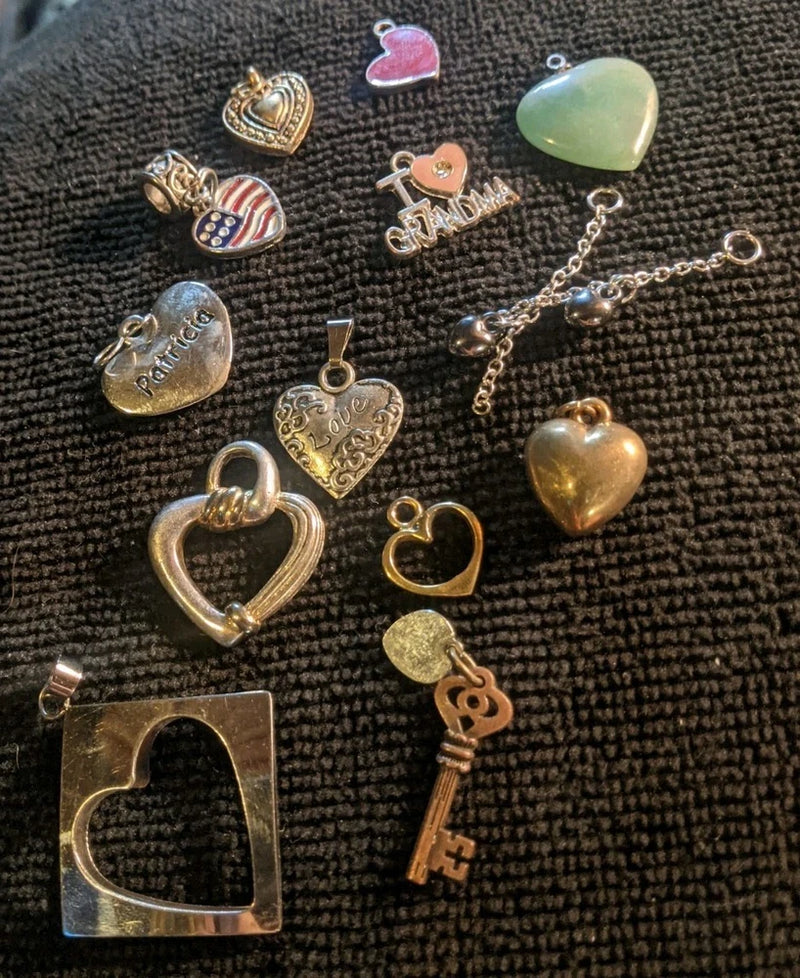 14 Heart Charms For Bracelets And Pendants Charms